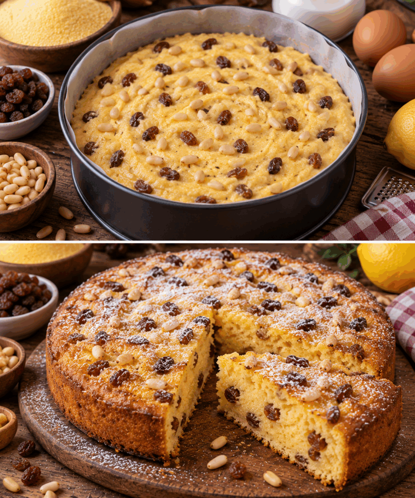 Torta di Polenta Dolce con Uvetta e Pinoli – Veneto
