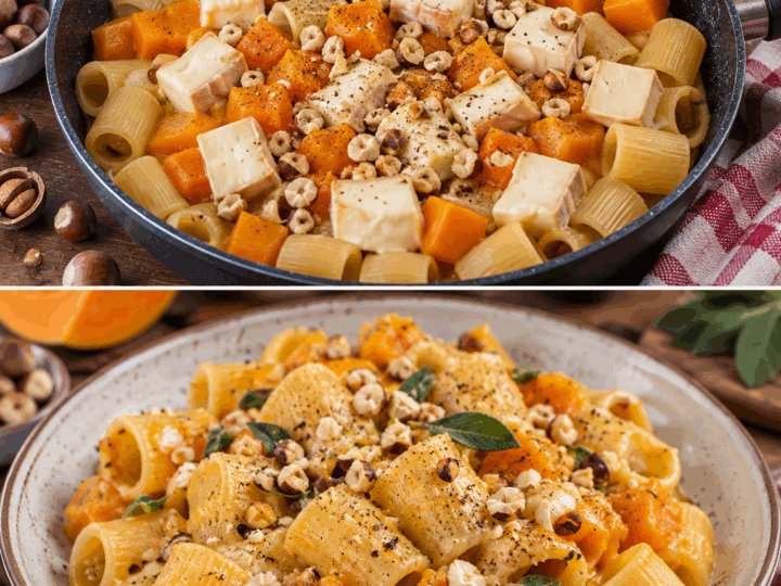 Mezze Maniche con Zucca, Taleggio e Nocciole – Lombardia
