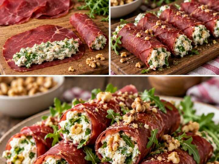 Cannoli Salati di Bresaola con Robiola, Rucola e Noci – Lombardia