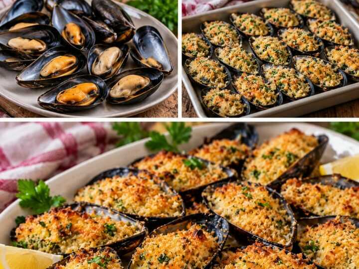 Cozze Ripiene al Forno con Pecorino, Prezzemolo e Pangrattato Croccante