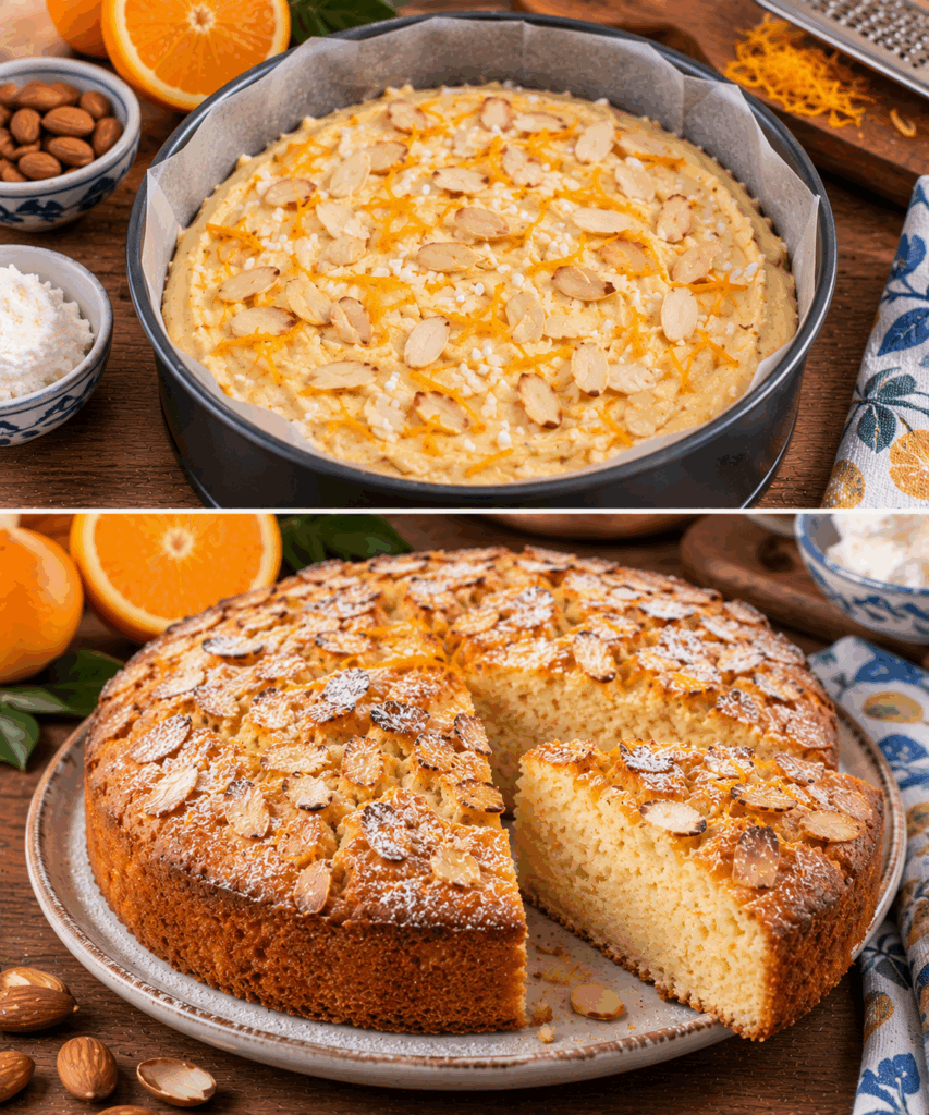 Torta Soffice di Mandorle, Arancia e Ricotta – Sicilia
