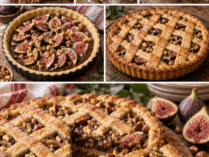 Crostata Croccante con Fichi, Crema di Nocciole e Noci – Piemonte