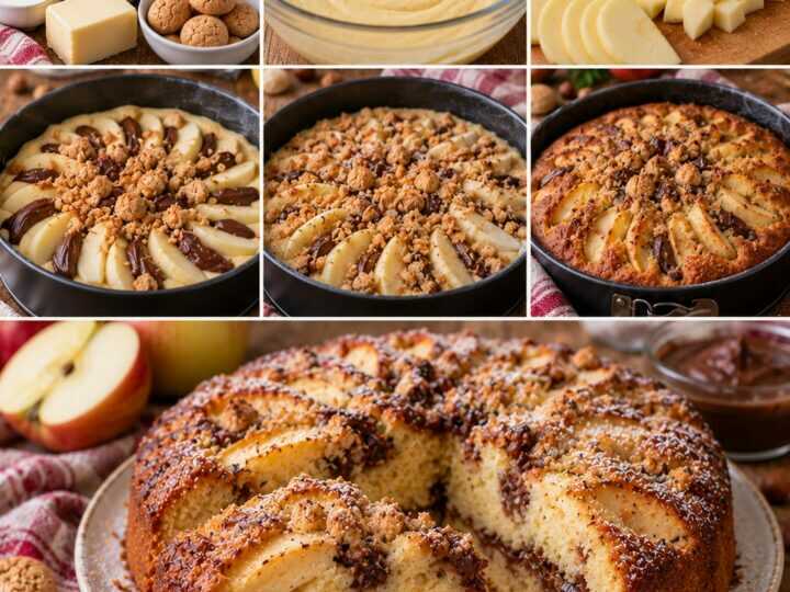 Torta Soffice alle Mele con Crema di Nocciole e Amaretti – Lombardia