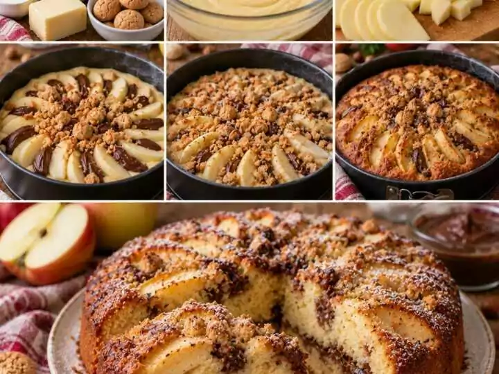 Torta Soffice alle Mele con Crema di Nocciole e Amaretti – Lombardia