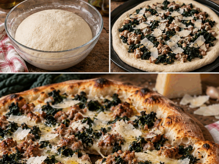 Pizza con Cavolo Nero, Pecorino Toscano e Salsiccia – Toscana