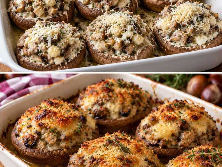 Funghi Ripieni di Castagne e Formaggio