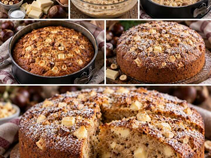 Torta Soffice alle Castagne, Cioccolato Bianco e Nocciole – Piemonte