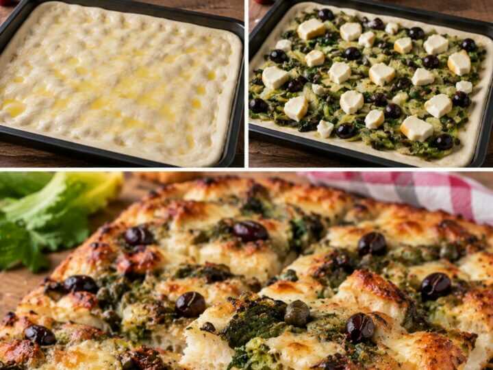 Pizza Bianca con Scarola, Provola Affumicata, Olive e Capperi – Campania