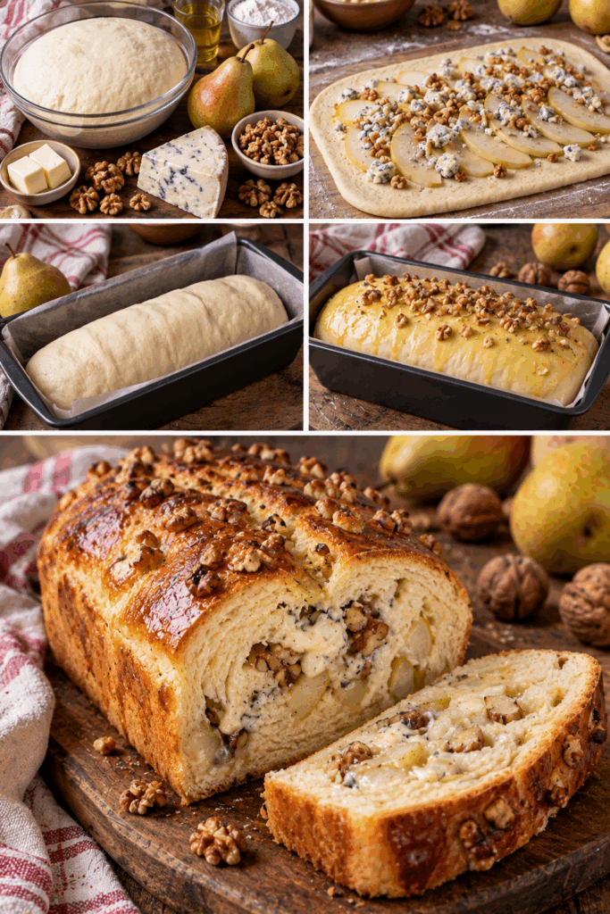 Pan Brioche Salato con Pere, Gorgonzola e Noci – Lombardia