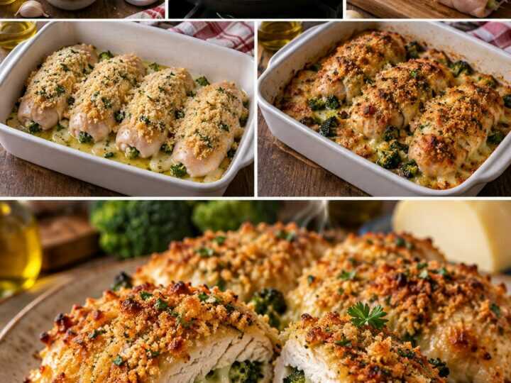 Pollo Gratinato con Broccoli, Scamorza e Mollica Croccante – Puglia