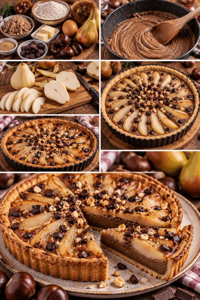 Crostata Croccante alle Castagne, Pere e Cioccolato – Piemonte