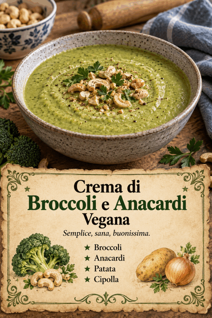 Crema di Broccoli e Anacardi Vegana