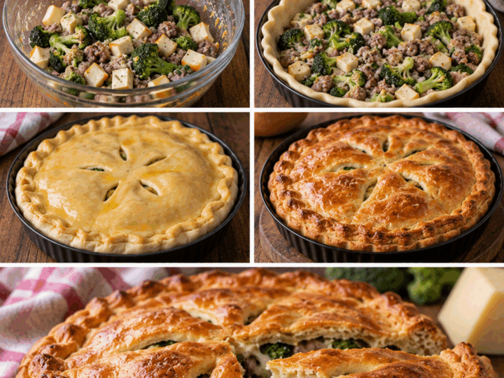 Crostata Salata con Broccoli, Provola Affumicata e Salsiccia – Campania