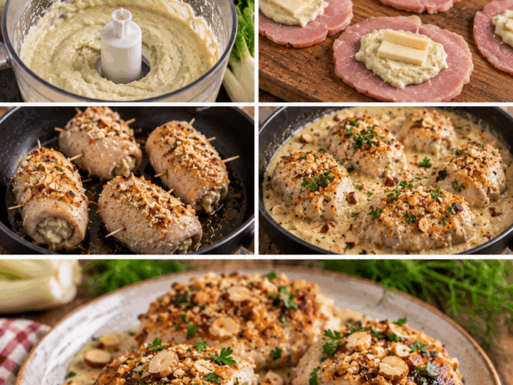 Medaglioni di Tacchino con Crema di Finocchi, Provolone e Mandorle – Puglia