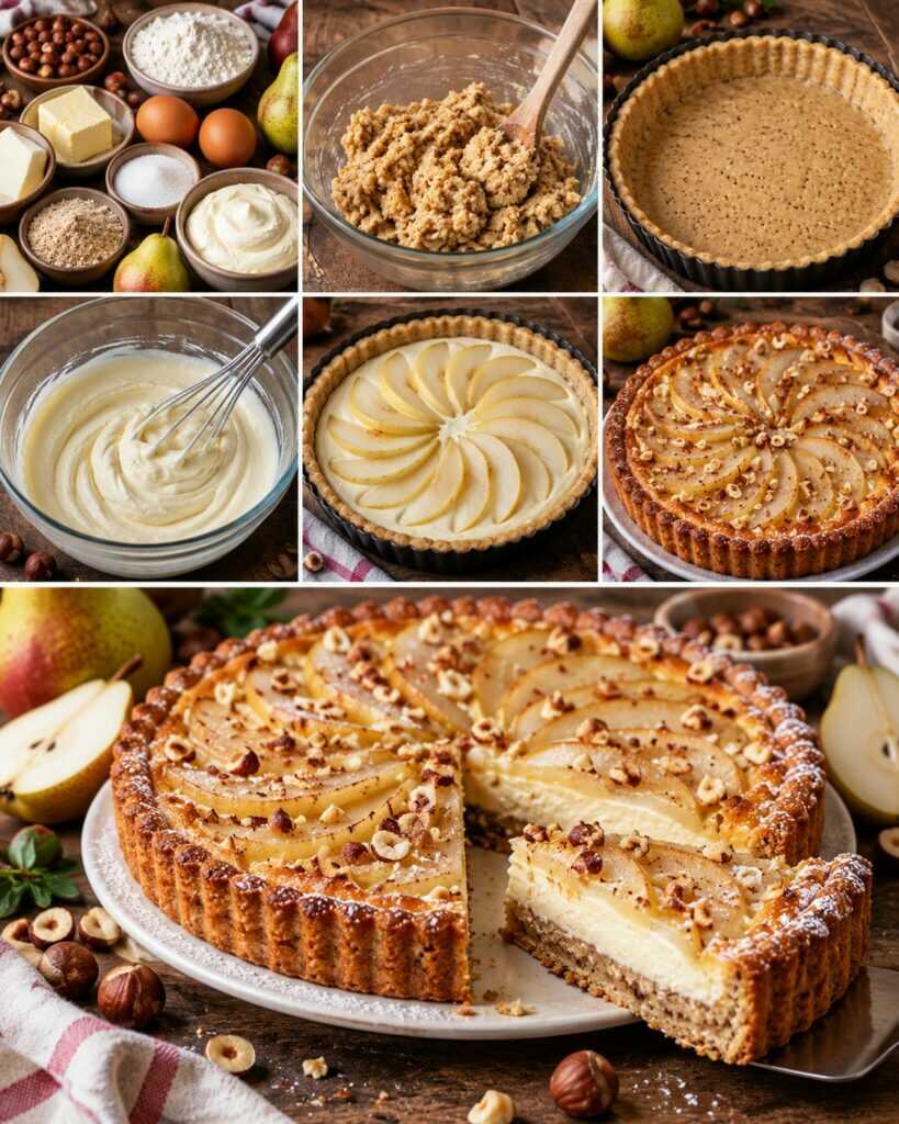 Crostata Morbida alle Nocciole con Crema di Mascarpone e Pere – Piemonte