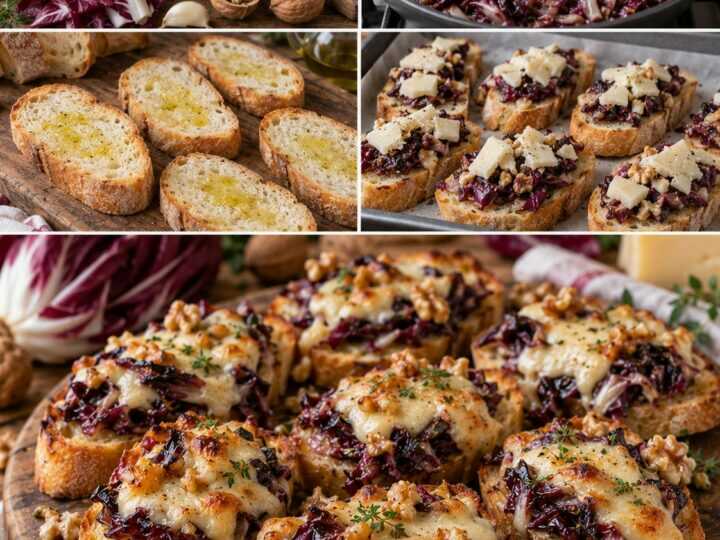 Crostini al Forno con Radicchio, Asiago e Noci