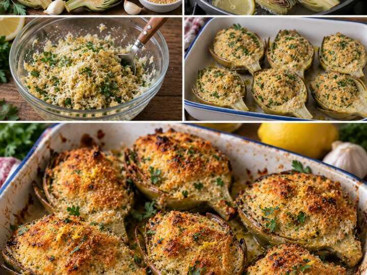Carciofi Gratinati con Parmigiano, Prezzemolo e Limone