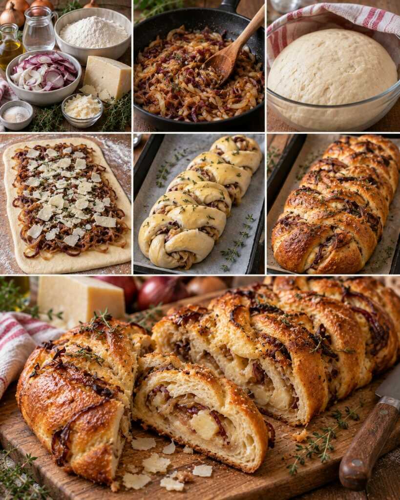 Pane Intrecciato con Cipolle Caramellate, Pecorino e Timo – Lazio