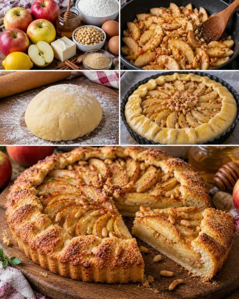 Crostata Rustica di Mele, Miele e Pinoli