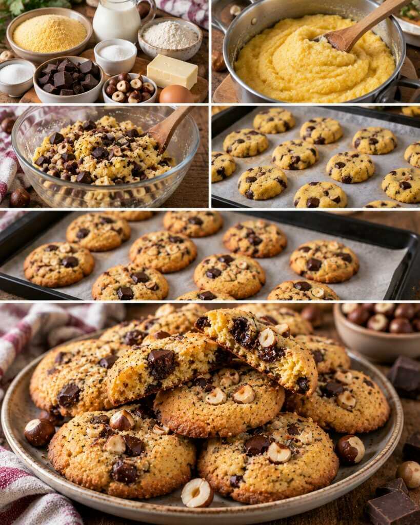 Biscotti di Polenta con Cioccolato Fondente e Nocciole – Lombardia