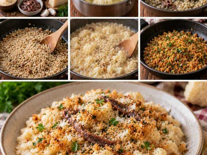 Risotto al Cavolfiore con Acciughe, Pecorino e Pangrattato Aromatico – Sicilia