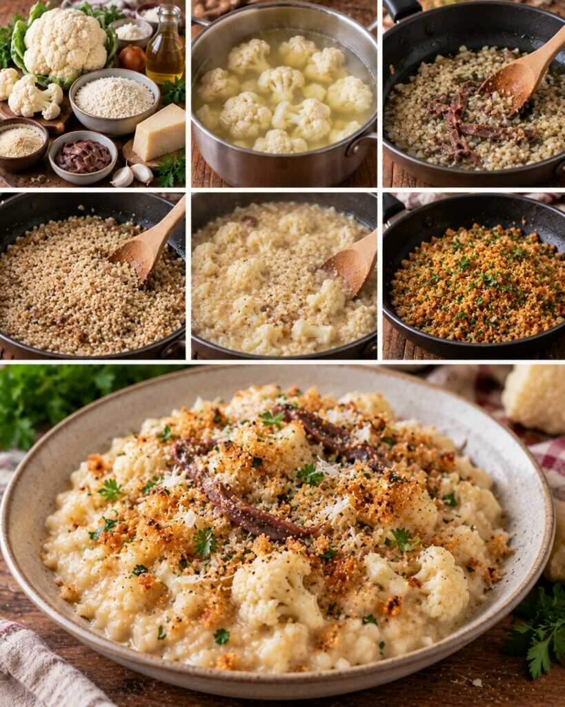Risotto al Cavolfiore con Acciughe, Pecorino e Pangrattato Aromatico – Sicilia