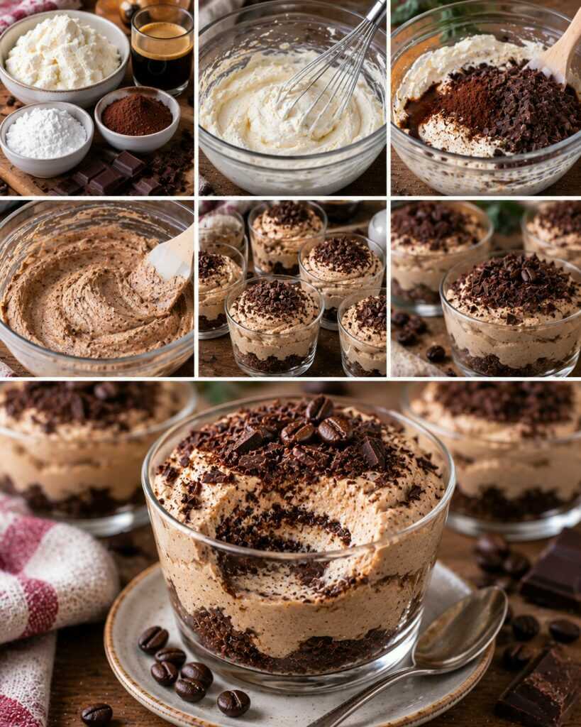 Crema al Cucchiaio di Ricotta, Caffè e Cioccolato Fondente