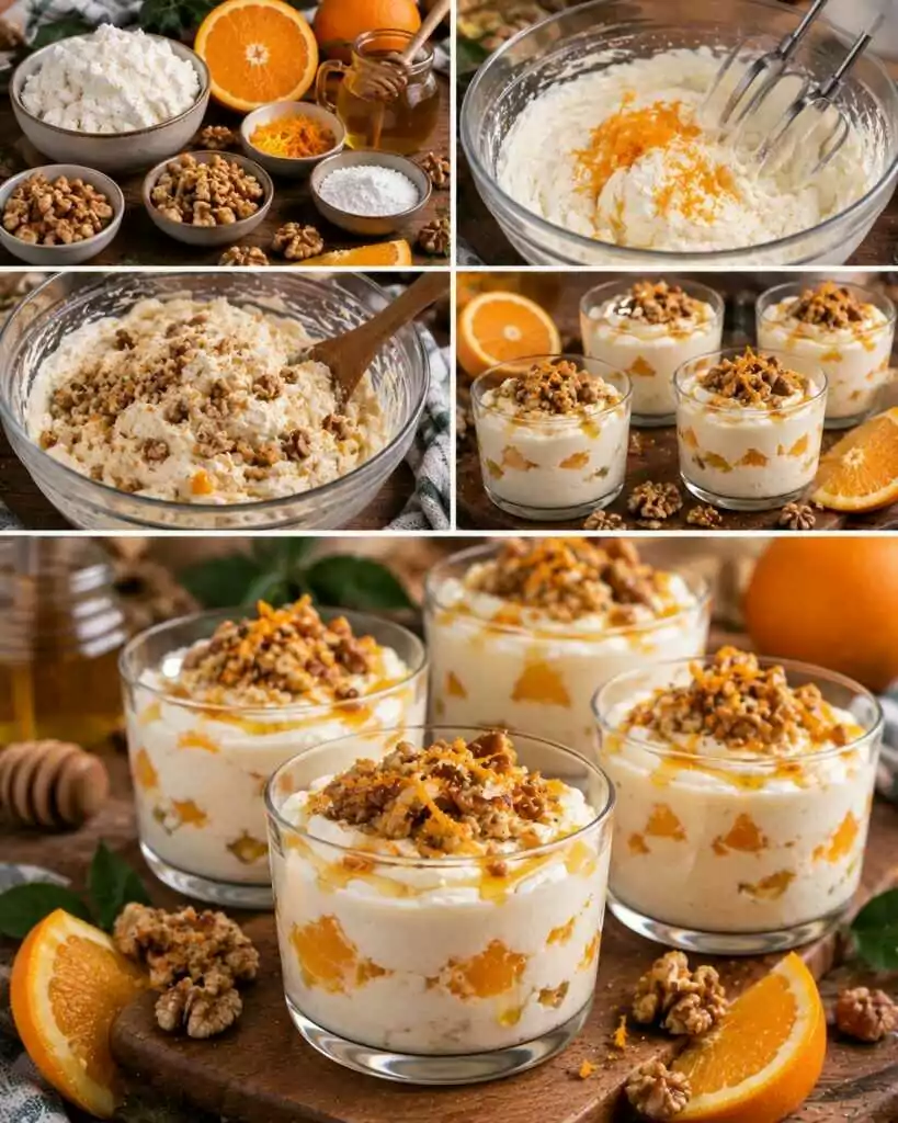Mousse di Ricotta al Miele con Noci e Arancia – Sardegna