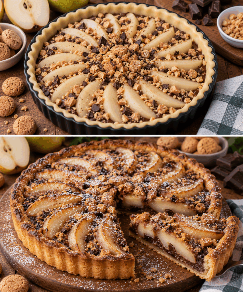 Crostata di Pere, Cioccolato Fondente e Amaretti – Lombardia