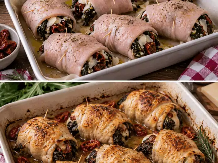 Involtini di Tacchino con Cicoria, Pecorino e Pomodori Secchi – Puglia