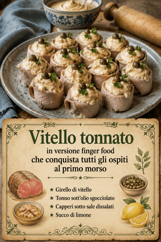 Vitello tonnato in versione finger food che conquista tutti gli ospiti al primo morso