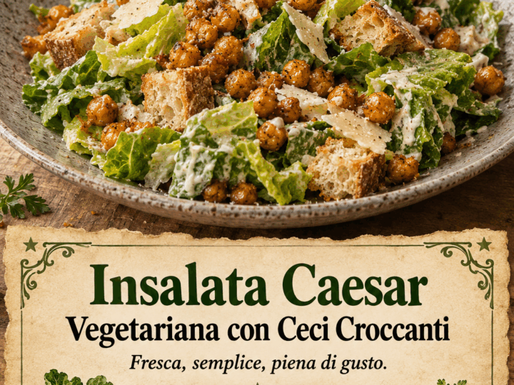 Insalata Caesar Vegetariana con Ceci Croccanti