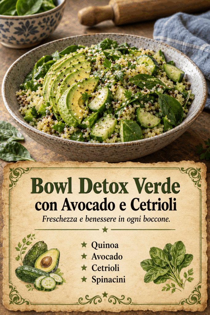 Bowl Detox Verde con Avocado e Cetrioli