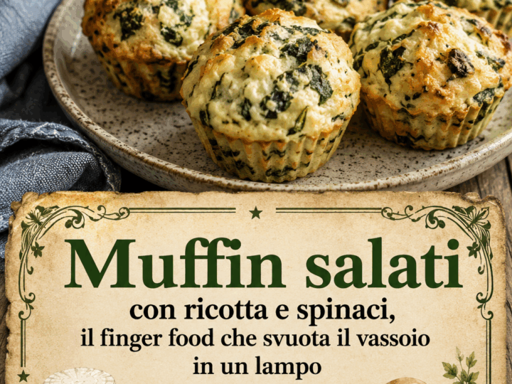 Muffin salati con ricotta e spinaci, il finger food che svuota il vassoio in un lampo