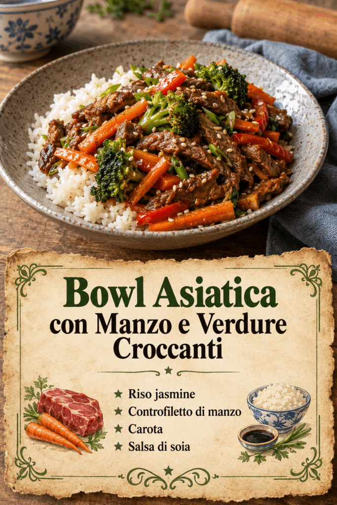 Bowl Asiatica con Manzo e Verdure Croccanti