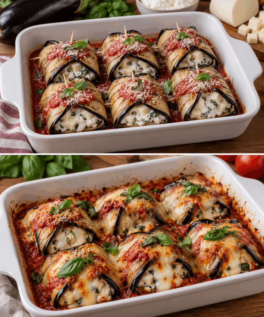 Fagottini di Melanzane con Ricotta, Provola e Basilico – Campania