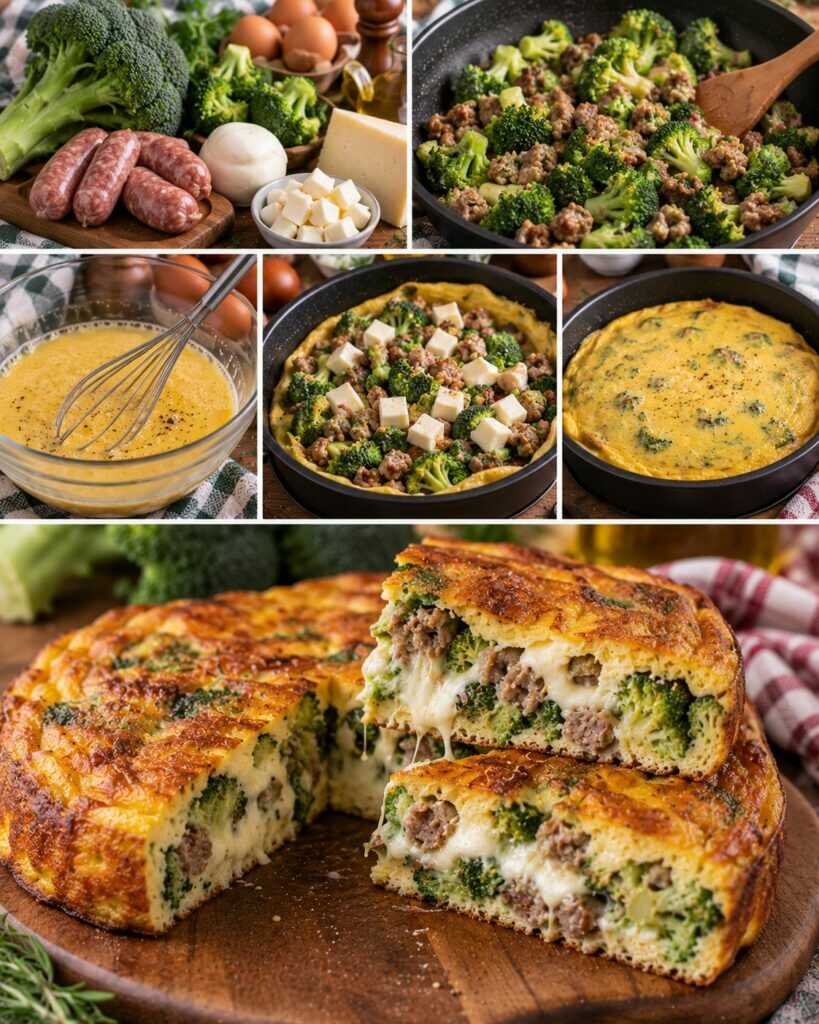 Frittata Ripiena al Forno con Broccoli, Provola e Salsiccia – Campania