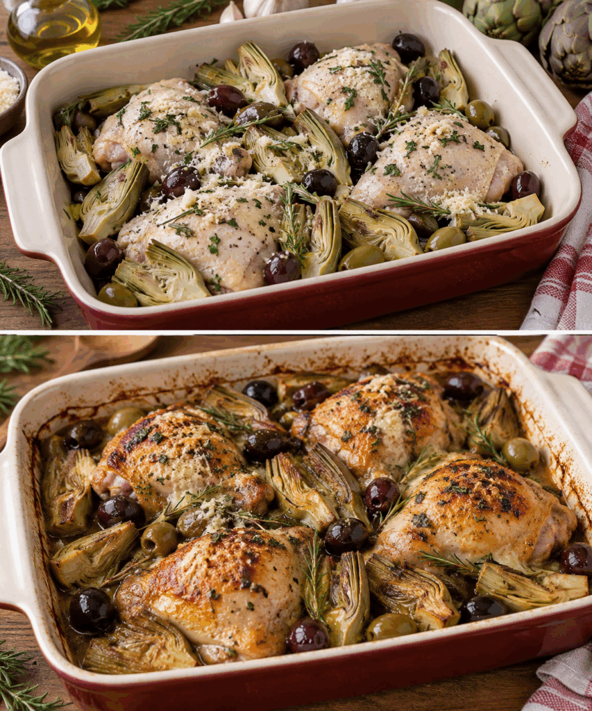 Pollo al Forno con Carciofi, Olive e Pecorino – Lazio