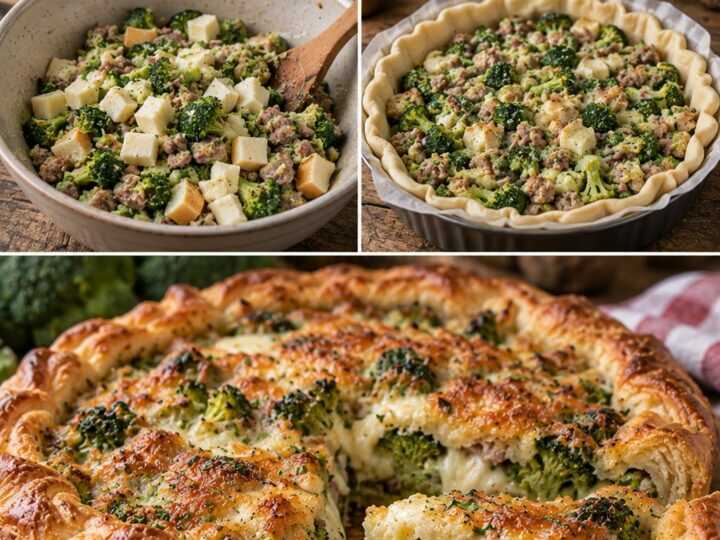 Torta Salata con Broccoli, Scamorza Affumicata e Salsiccia – Campania