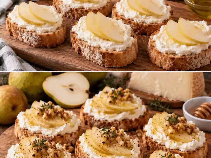 Crostini Freddi con Crema di Pecorino e Pere – Umbria