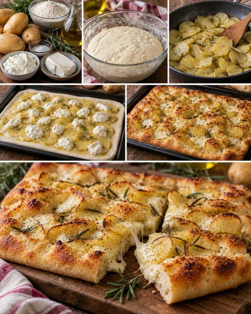 Pizza Bianca con Patate, Stracchino e Rosmarino – Toscana