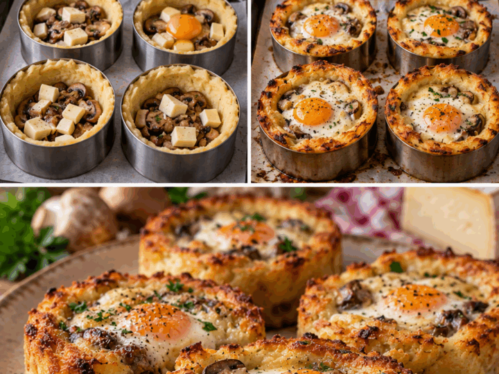 Tortino di Patate con Uovo Morbido, Toma e Funghi – Piemonte
