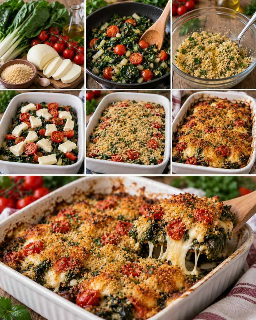 Bietole al Forno con Scamorza, Pomodorini e Pangrattato Aromatico – Campania