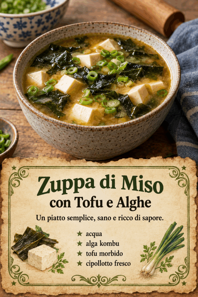 Zuppa di Miso con Tofu e Alghe