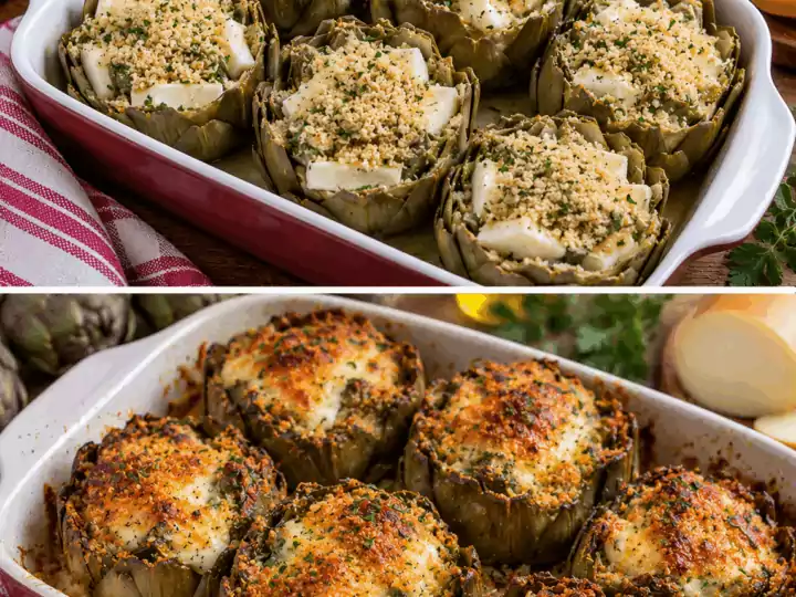 Carciofi Gratinati con Scamorza e Pangrattato Aromatico – Puglia