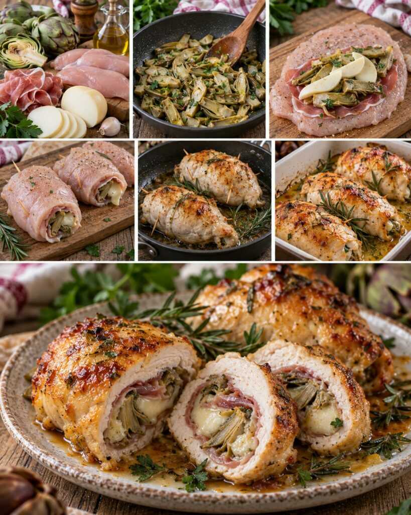 Petto di Pollo Ripieno di Carciofi, Scamorza e Prosciutto Crudo – Lazio