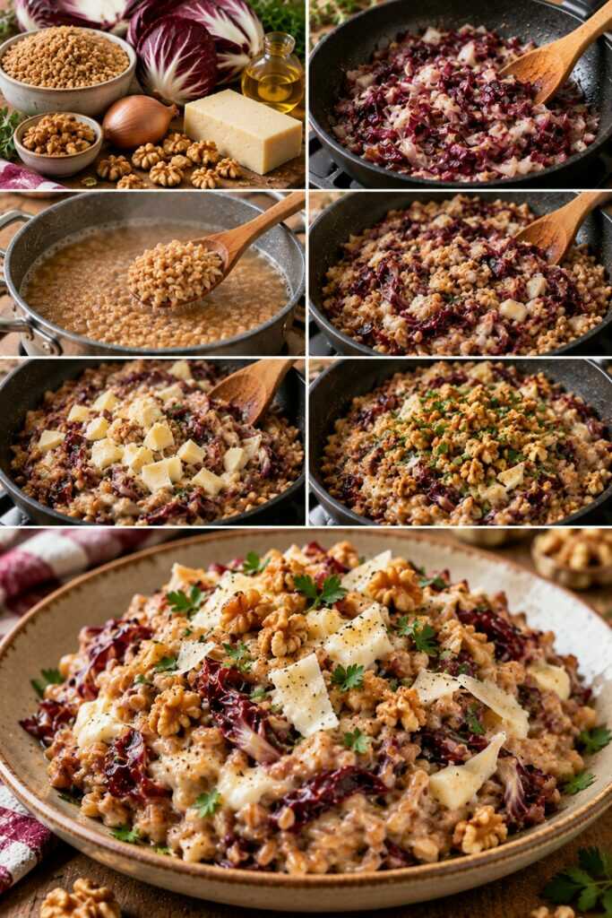 Farro Mantecato con Radicchio, Asiago e Noci Tostate – Veneto