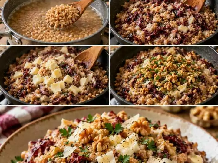 Farro Mantecato con Radicchio, Asiago e Noci Tostate – Veneto
