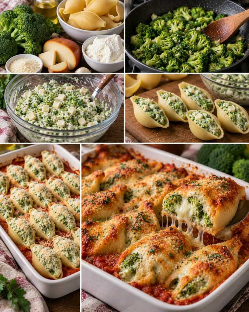Conchiglioni Ripieni di Broccoli, Ricotta e Provola Affumicata