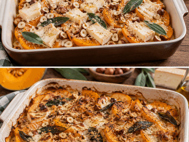 Zucca Gratinata con Taleggio, Nocciole e Salvia – Lombardia